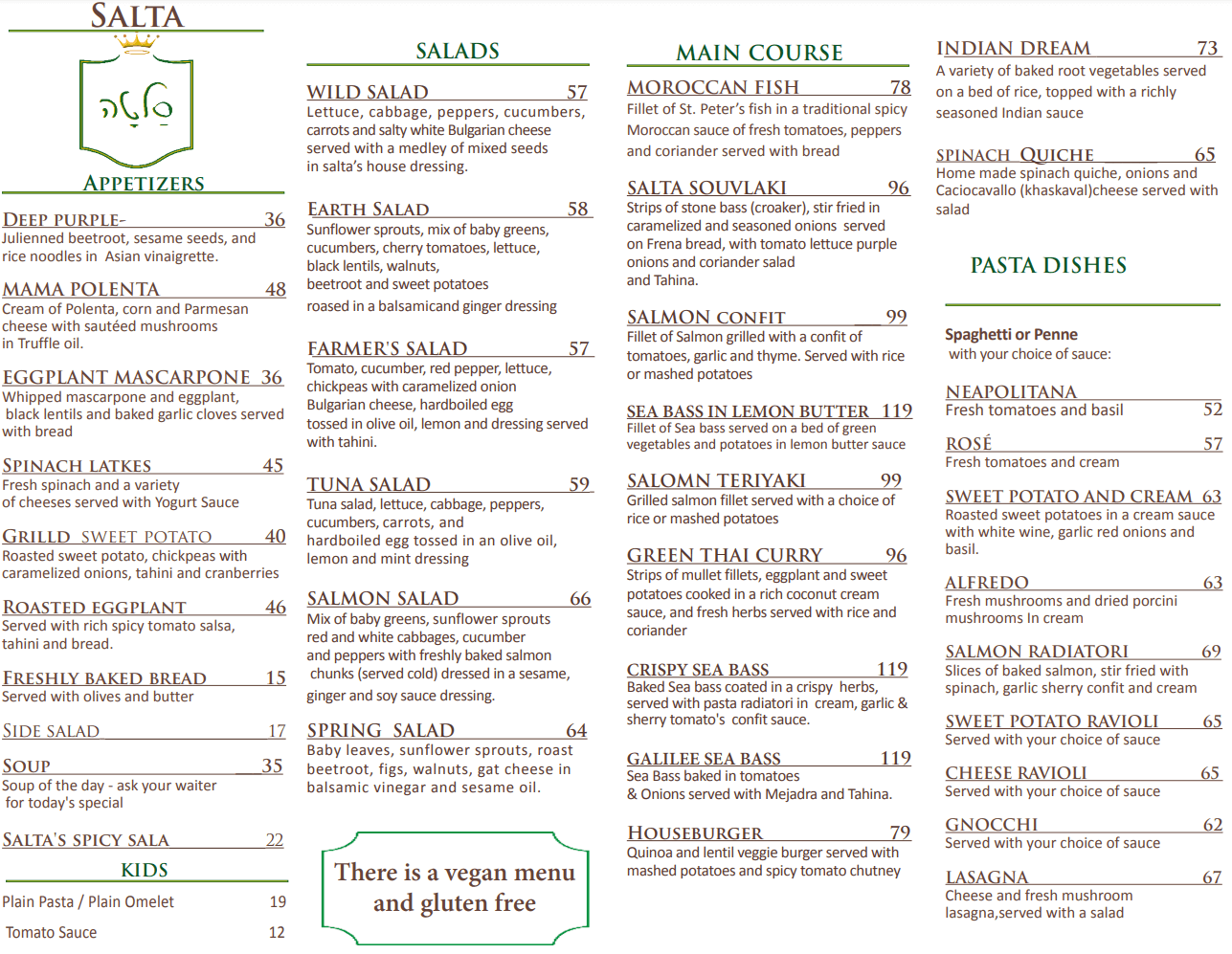 saltaa menu english